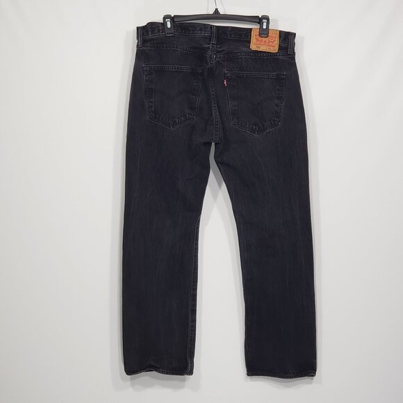 Levis  Black 501 Straight Leg Jeans   Button Fly  Size 36 X 30 - Picture 1 of 4